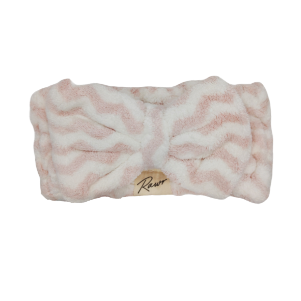 Bow Makeup Headband - Pink Zig Zag