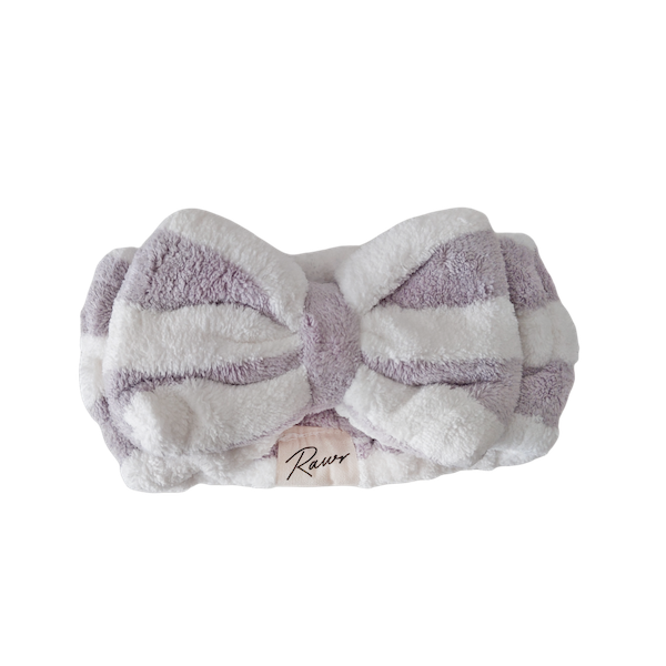 Bow Makeup Headband - Purple Stripe