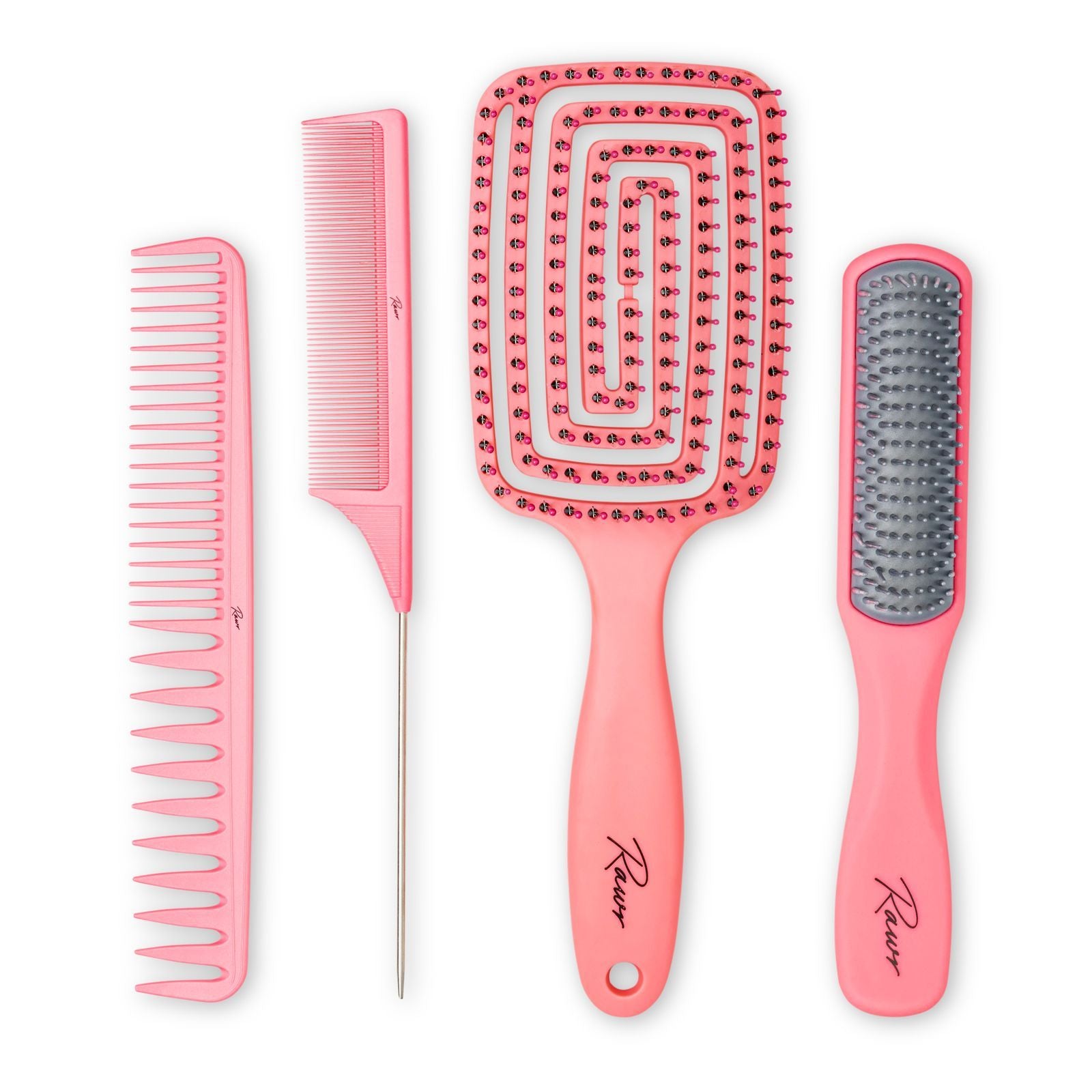 Detangling Hair Brush Set - Pink