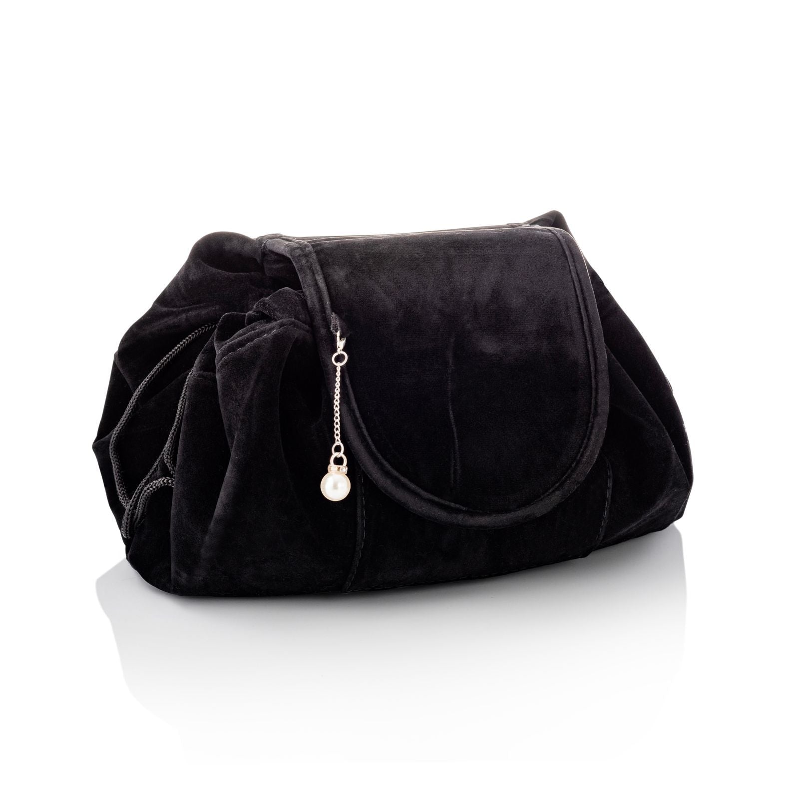 Drawstring Cosmetic Bag - Black Velvet