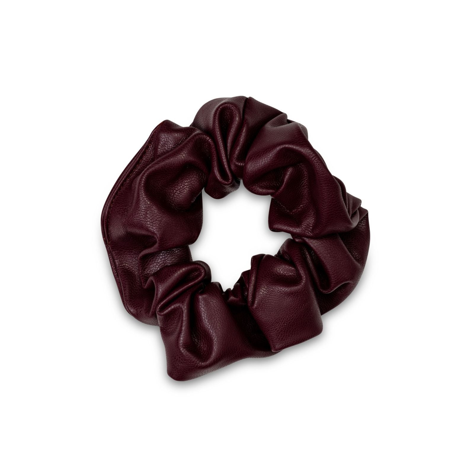 Leather Look Scrunchie - Burgandy