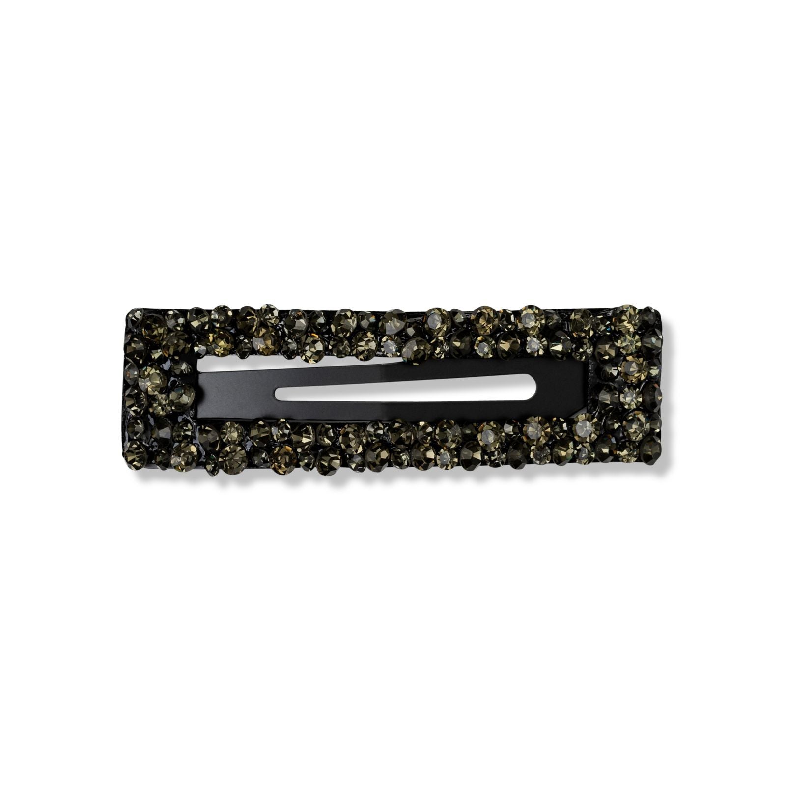 Rectangle Rhinestone Slide - Black