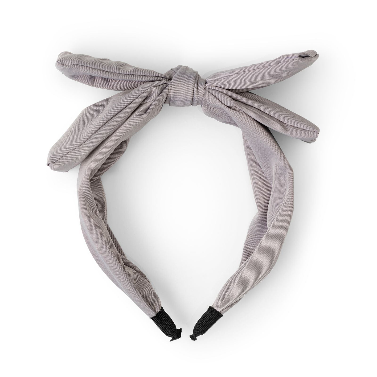 Satin Bow Headband - Grey