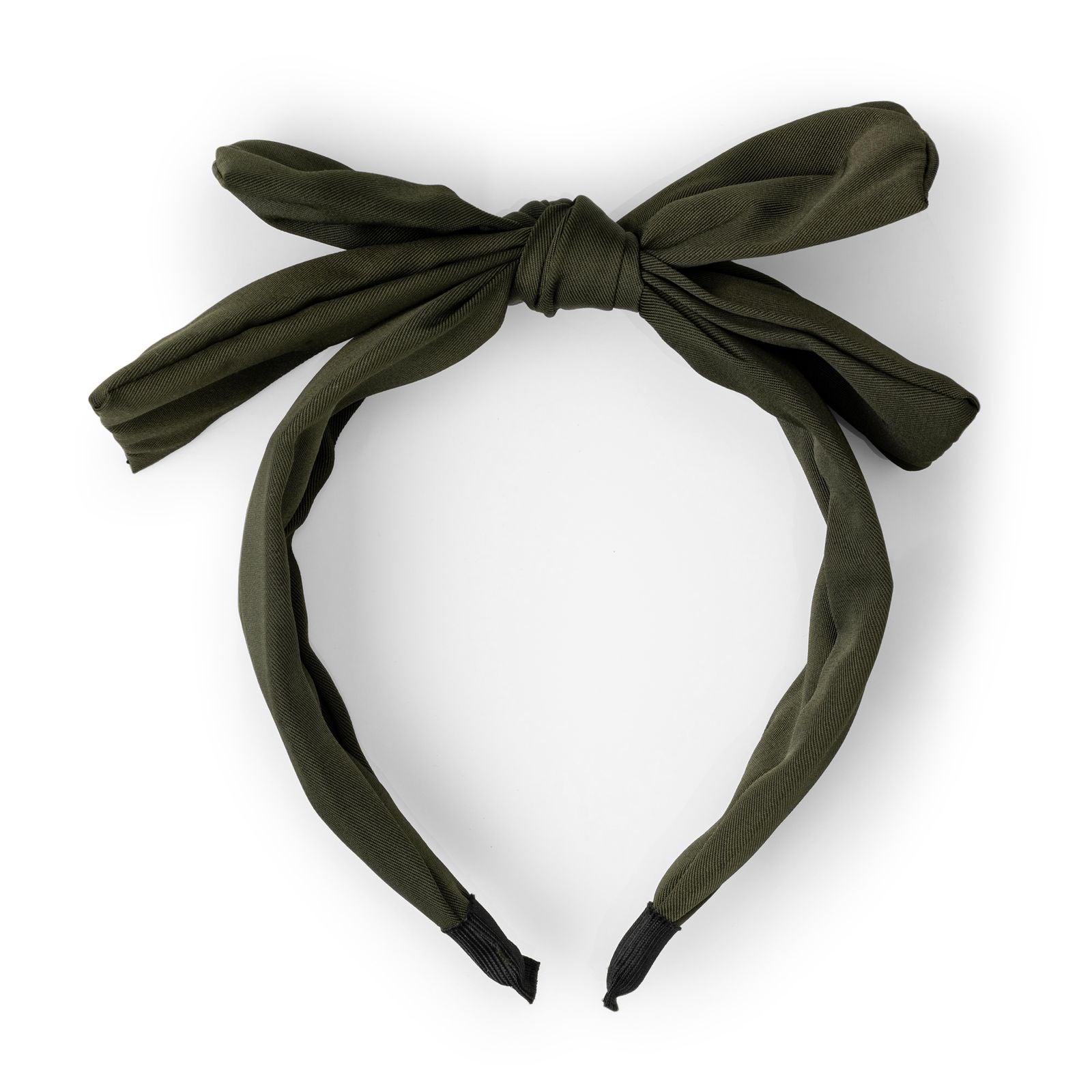 Satin Bow Headband - Khaki