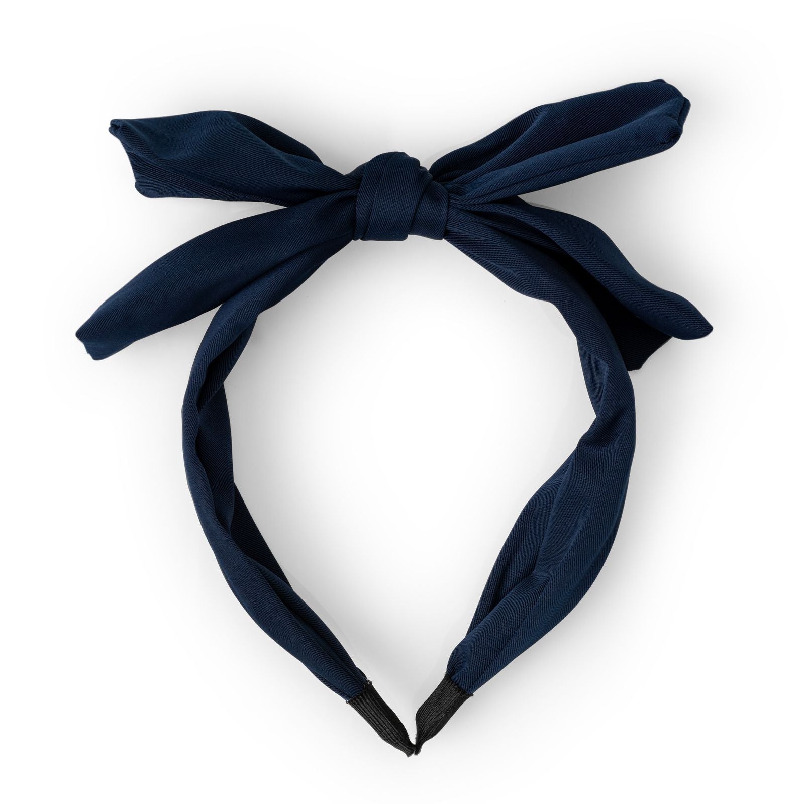 Satin Bow Headband - Navy