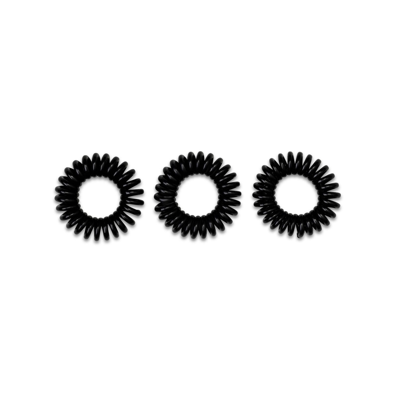 Spiral Hair Bobbles - Black (Pack Of 3)