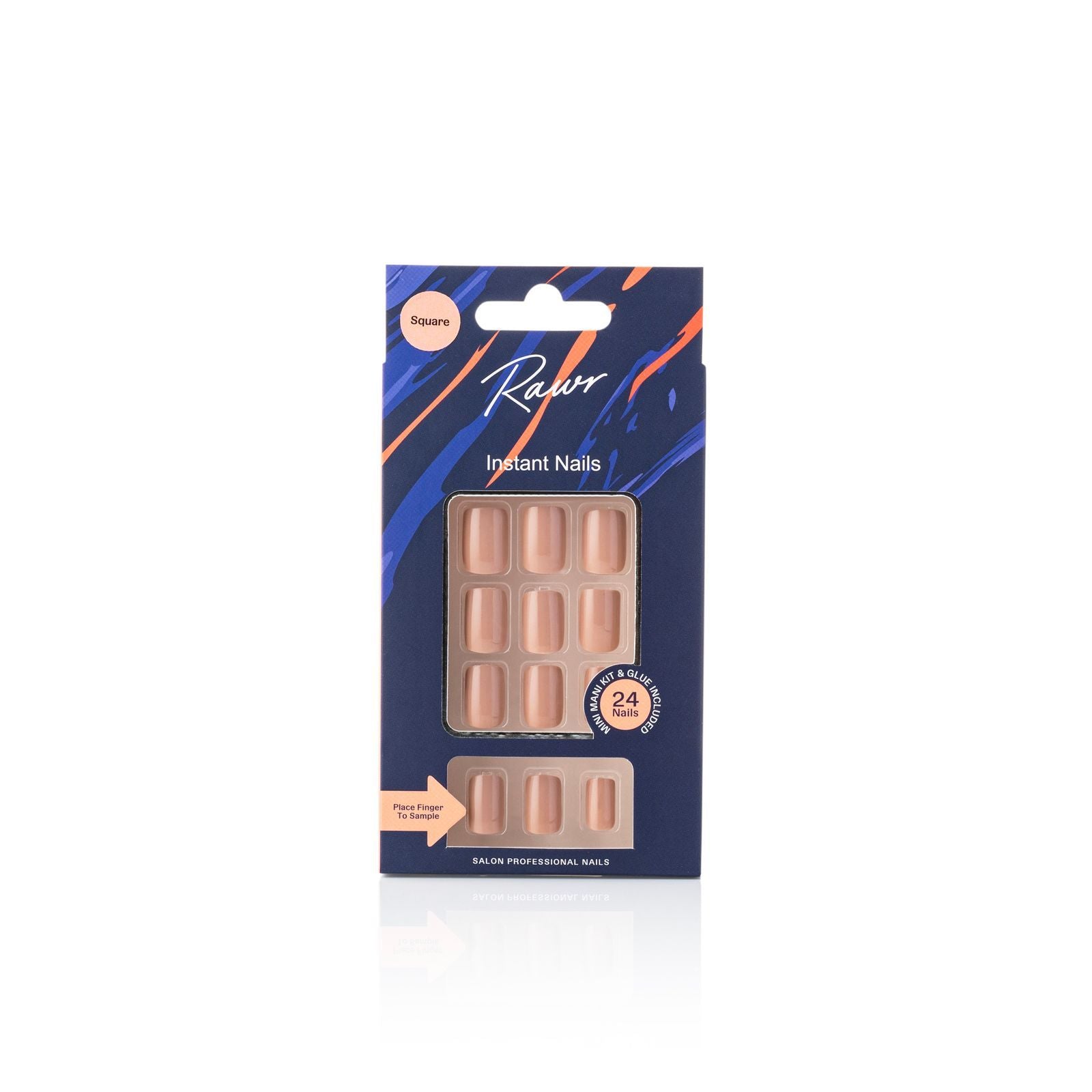 Stick On Nails Glossy Beige- Sqaure