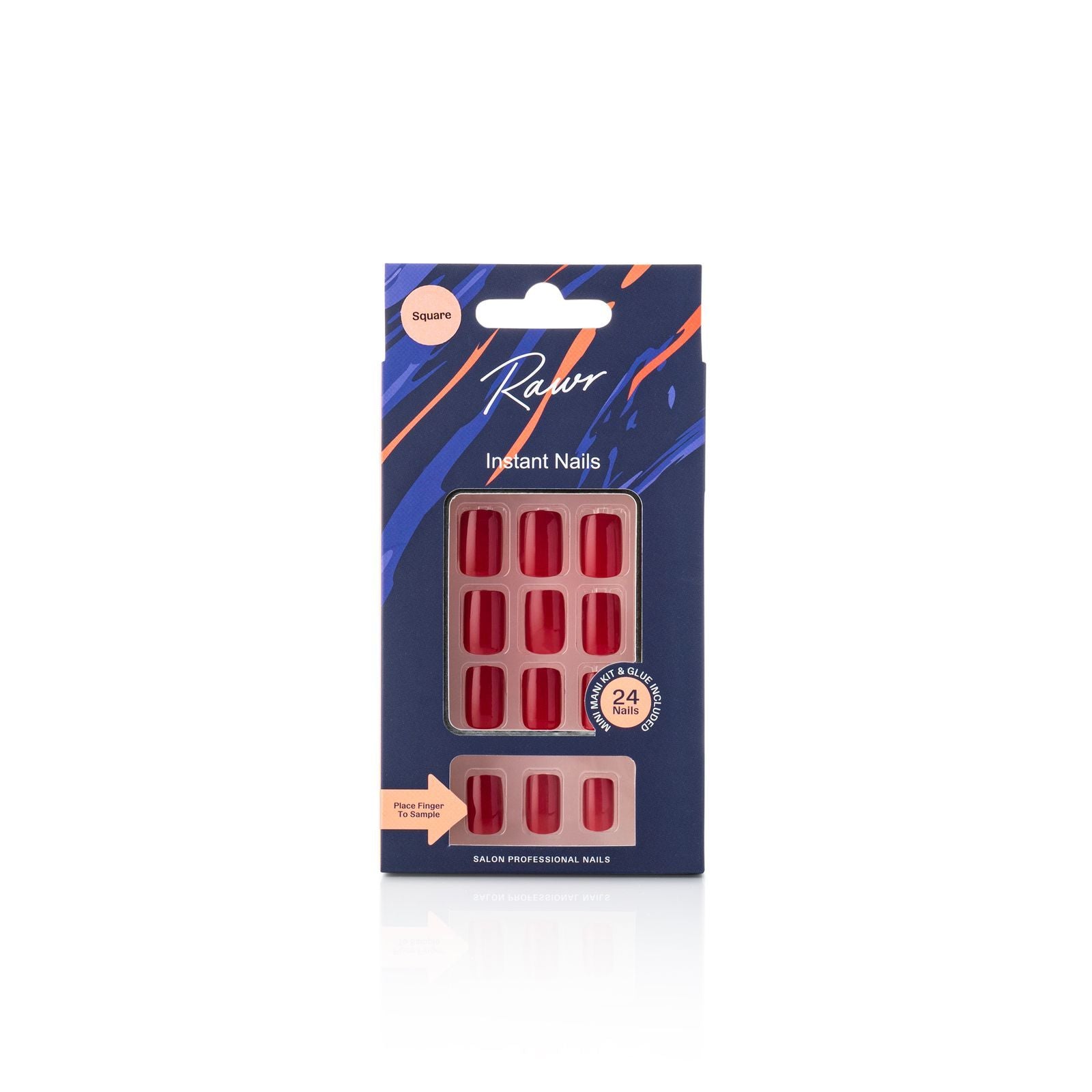 Stick On Nails Glossy Burgandy- Square