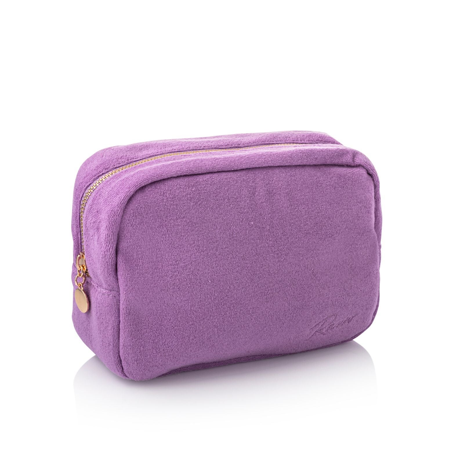 Terry Towel Cosmetic Bag - Purple